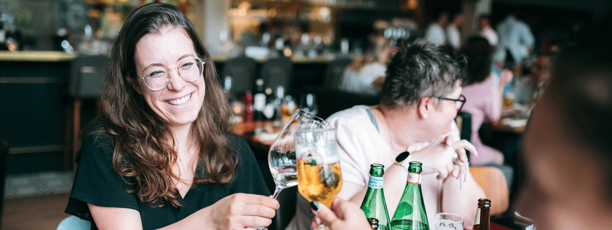 Was passt besser zur Pizza, Bier oder Wein? Unsere Gäste konnten den Direktvergleich machen.